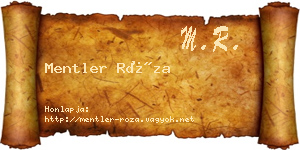 Mentler Róza névjegykártya